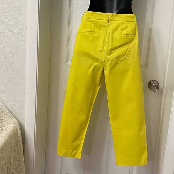 Talbots Pants Womens 4 Perfect Skimmer Yellow Flat Front Vibrant CottageCore - Picture 2 of 6